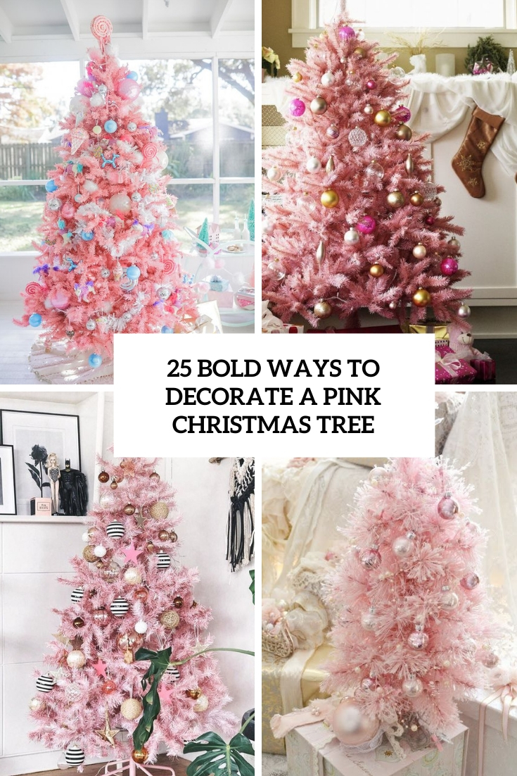 bold ways to decorate a pink christmas tree