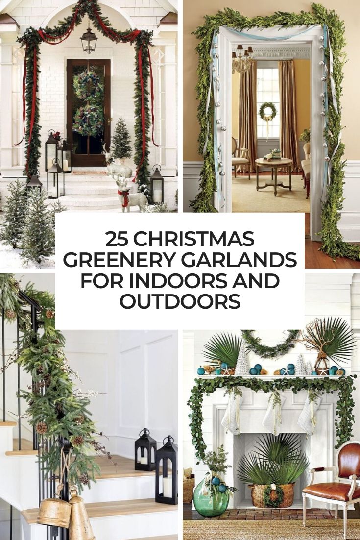 christmas greenery garlands for indoors and outdoors