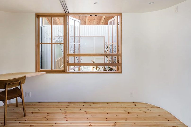 The second floor features a minimalist home office and some private zones   bedrooms