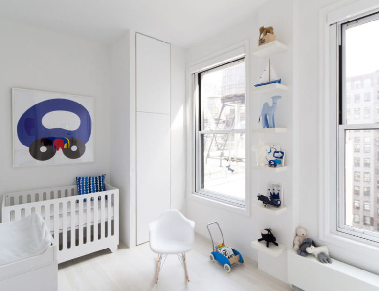 Another kid's room is spruced up with blue touches