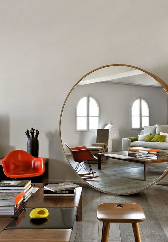 if you want mirrors, choose such a stylish and bold floor solution and give an edgy feel to your home