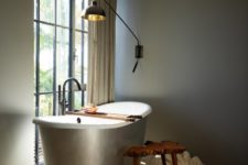 a cool oval free-standing tub is perfect for any interesting bathroom design