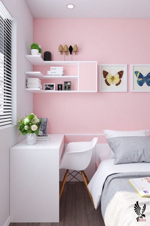 pink paired with bright whites make the room bold and very catchy, such a combo is very refreshing