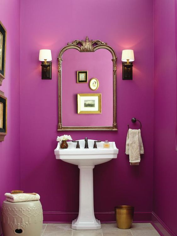 refresh a fuchsia small space with whites and touches of metallics for a refined and chic look