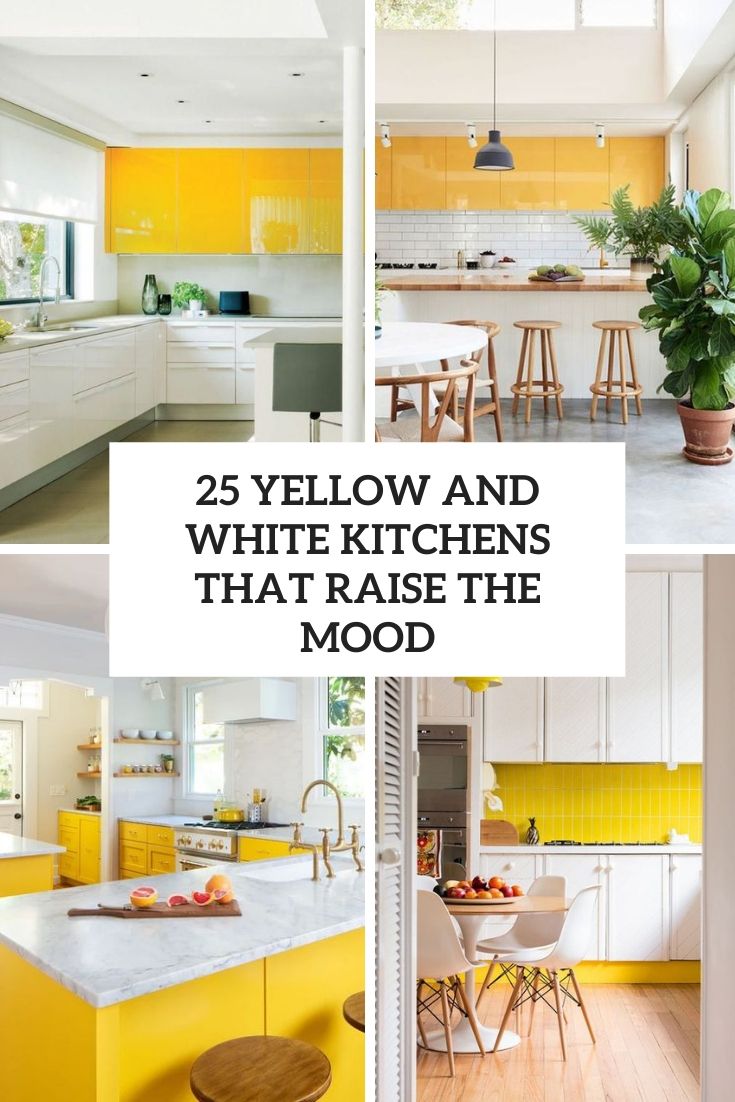 yellow and white kitchens that raise the mood