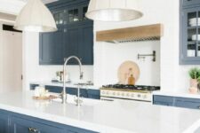 a timeless blue shaker style kitchen design