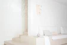 a super minimalist all-white interior