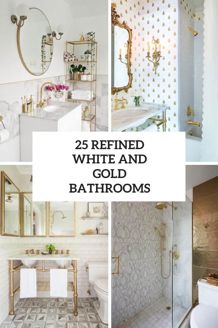 refined white and gold bathrooms