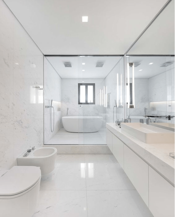 a stylish minimalist bathroom design