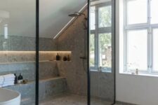 a stylish attic bathroom design
