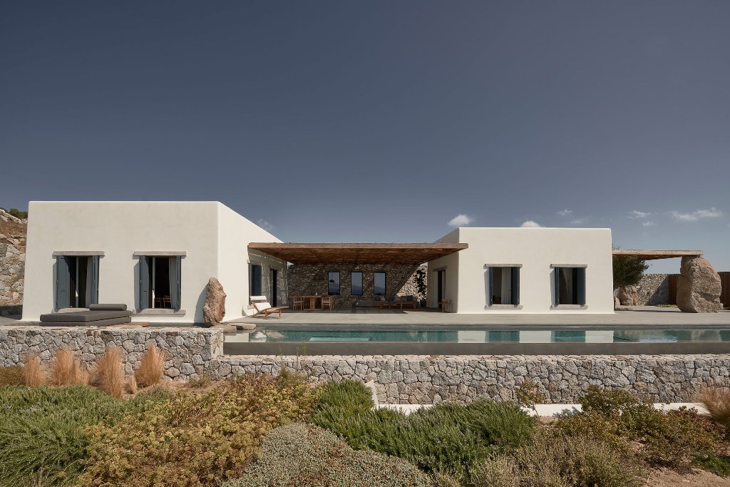 This villa in Greece is done with Scandinavian aesthetics and features gorgeous sea views