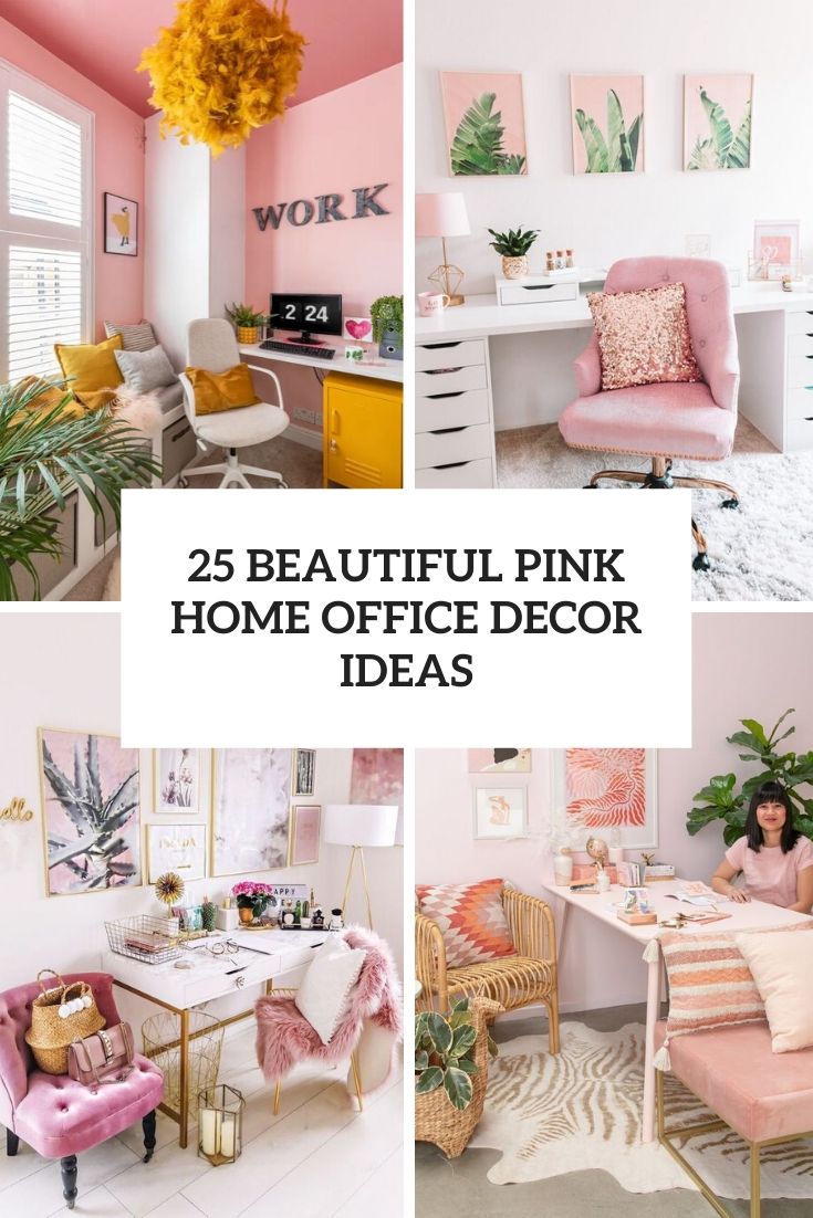 beautiful pink home office decor ideas