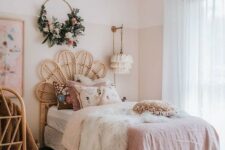 a lovely color block boho bedroom
