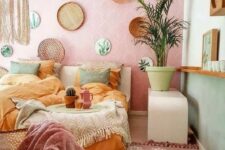 a stylish pastel bedroom