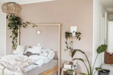a cozy blush nordic bedroom