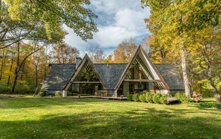 Mid-Century Modern House With A-Frame Sections
