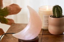 14 a beautiful pink Himalayan salt table lamp is a chic and romantic decoration for a modern space