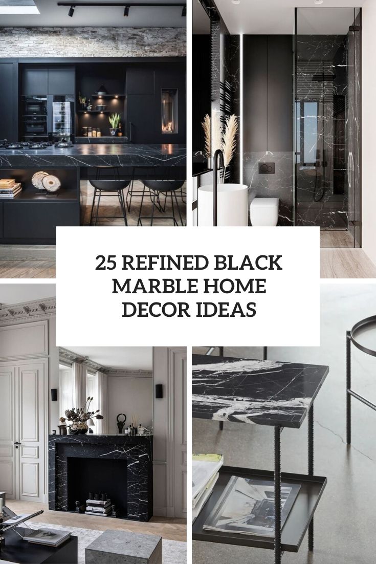 refined black marble home decor ideas