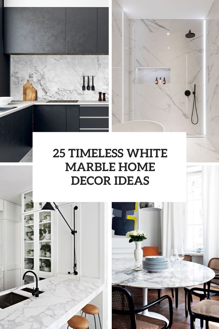 timeless white marble home decor ideas