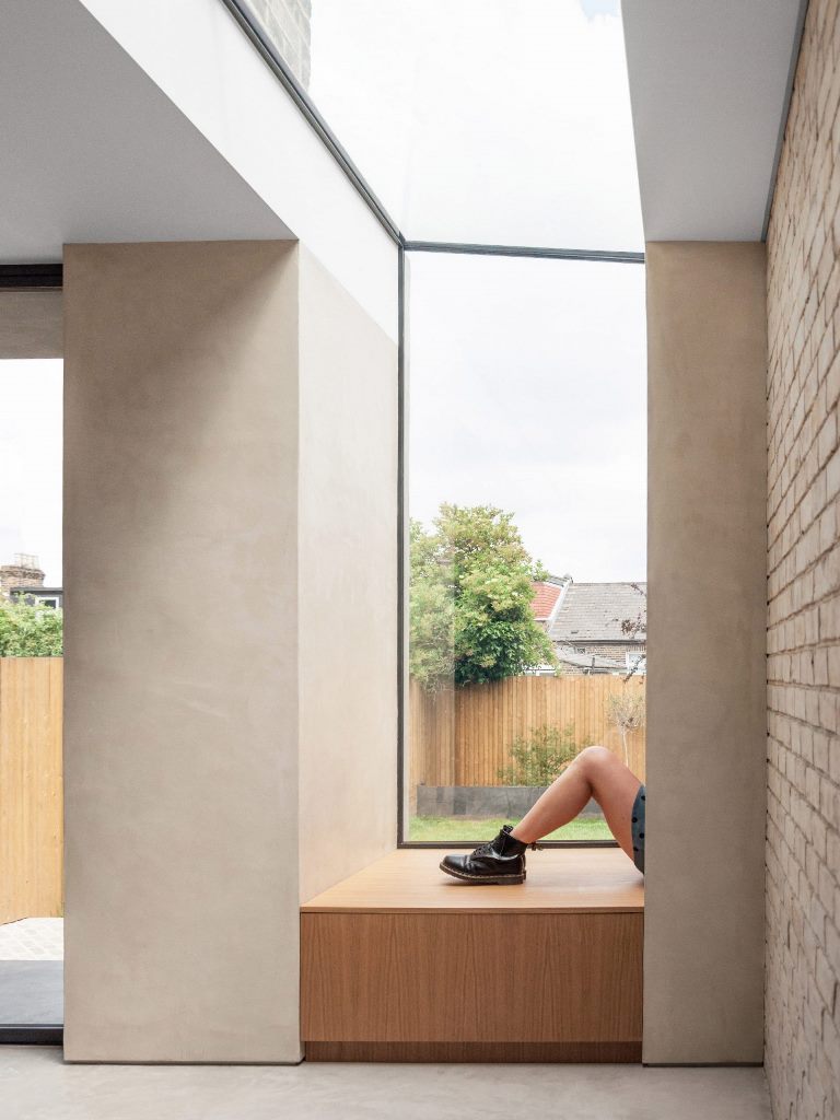 The same materials were used both inside and outside to make the extension more cohesive and connect both spaces