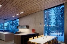 kitchen with a cool wooden ceiling