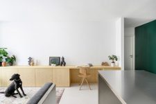 a minimalist workspace in a modern apartment