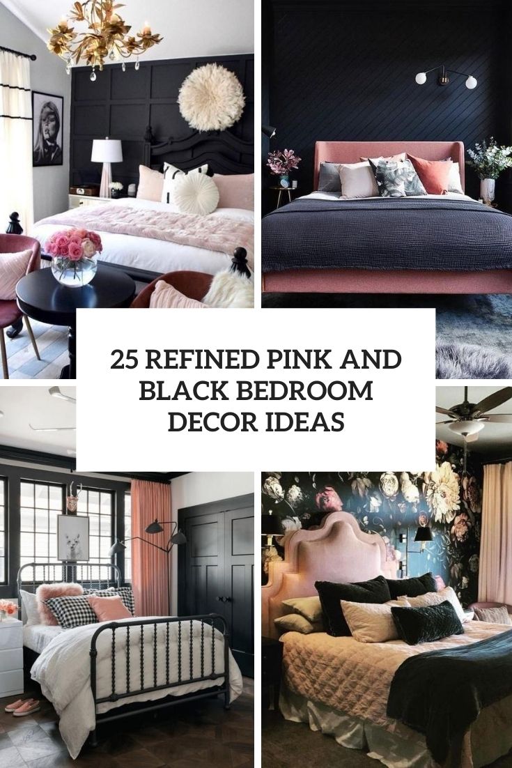 refined pink and black bedroom decor ideas