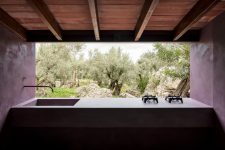 a minimalist indoor outdoor kitchen design