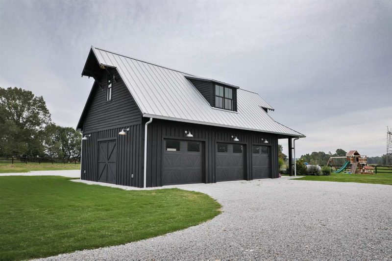 The barn is a three car garage that was designed so not to spoil the look of the property