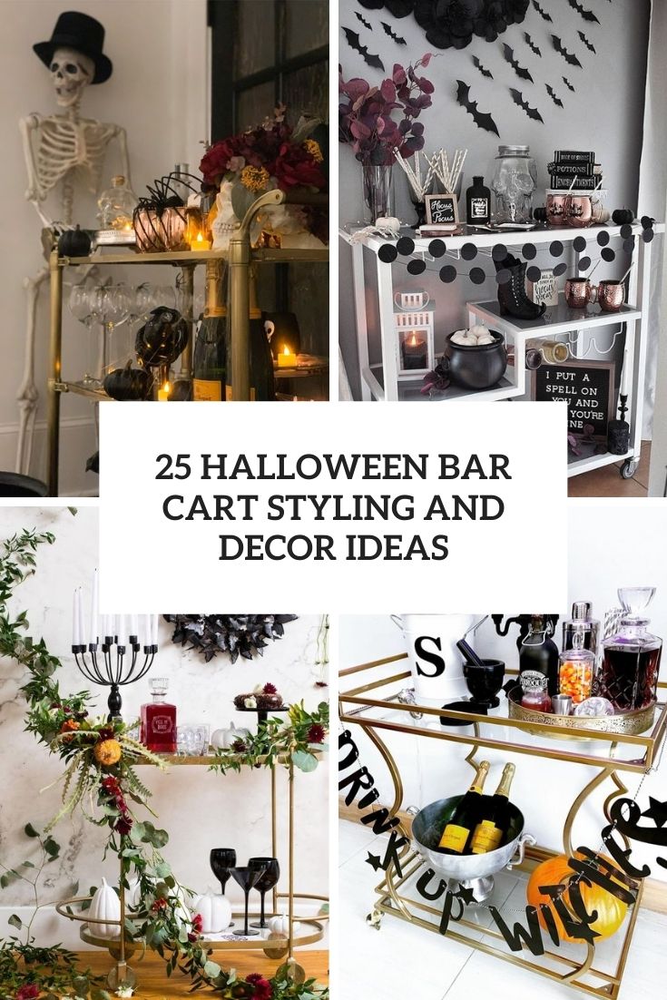 halloween bar cart styling and decor ideas