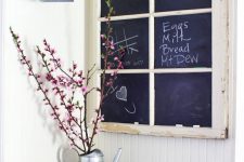 19 an old window repurposed into a chalkboard piece in shabby chic style is a nice fit for a rustic or vintage space
