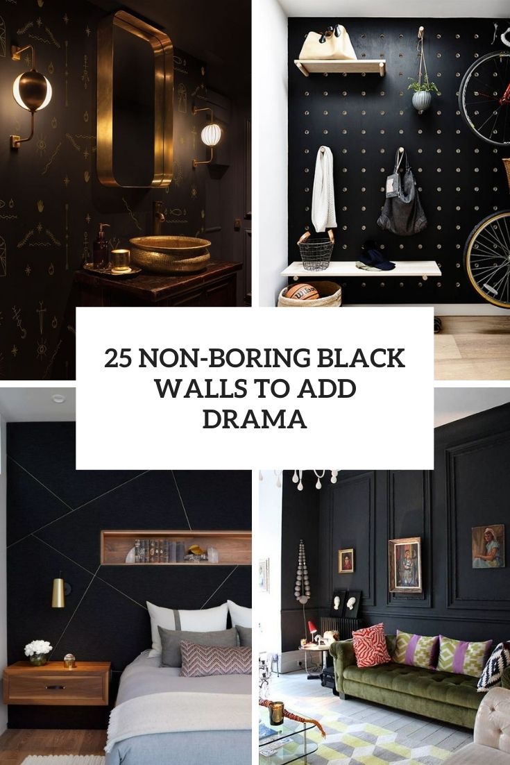 non boring black walls to add drama