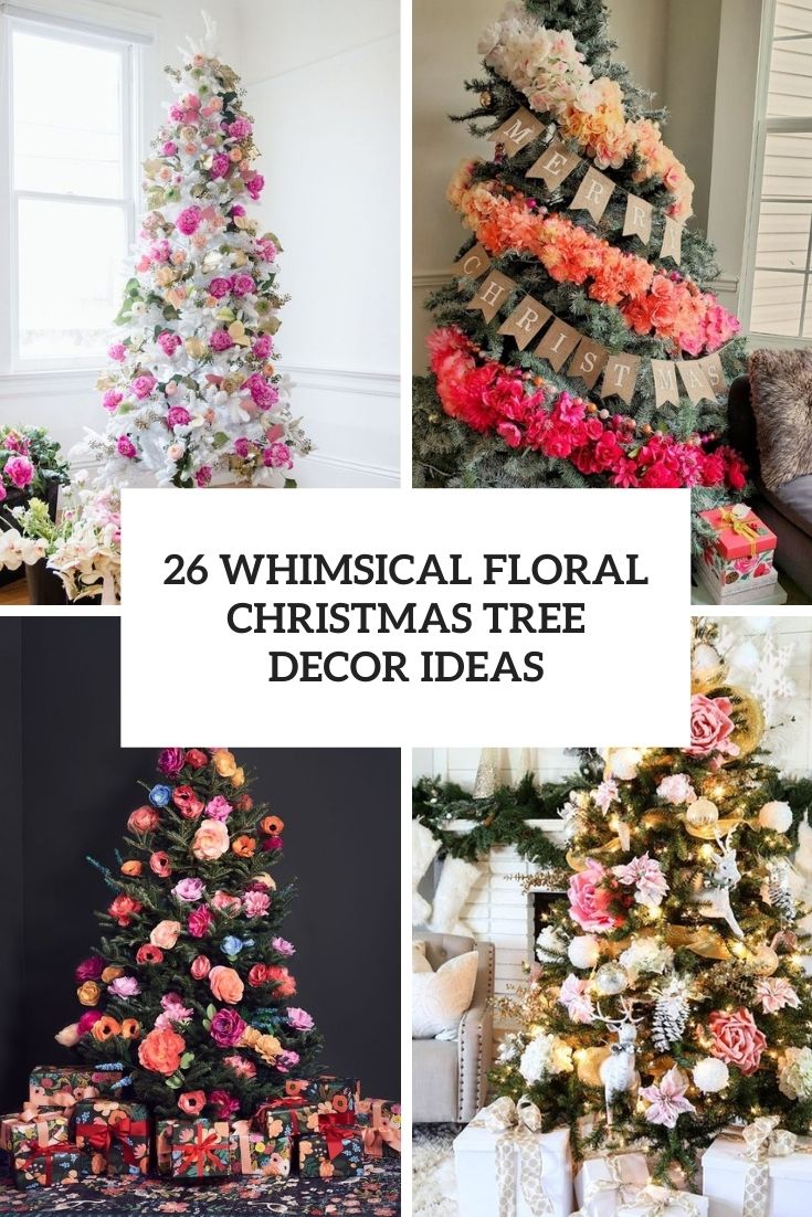 whimsical floral christmas tree decor ideas