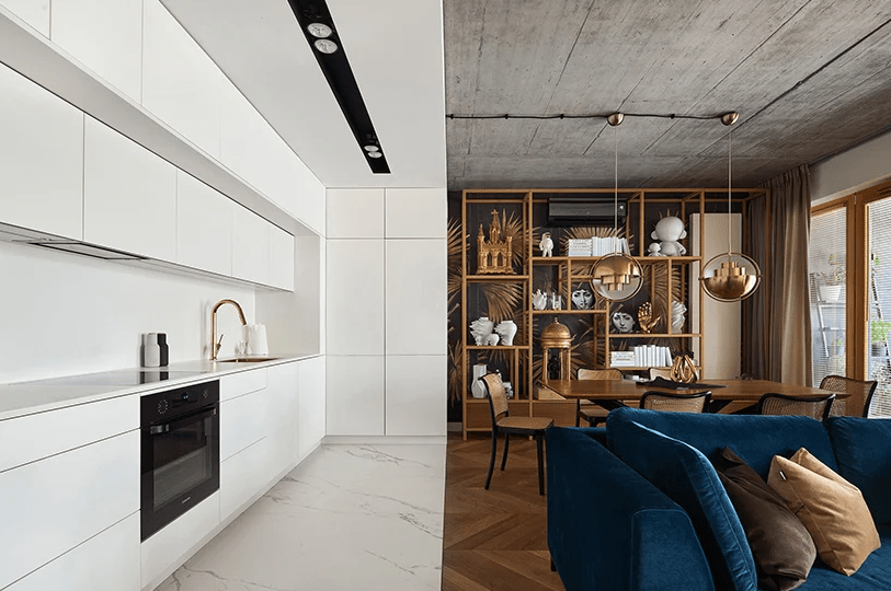 This refined and chic apartment in Poland is a stylish dwelling decorated with impeccable taste, it wows with its spaces