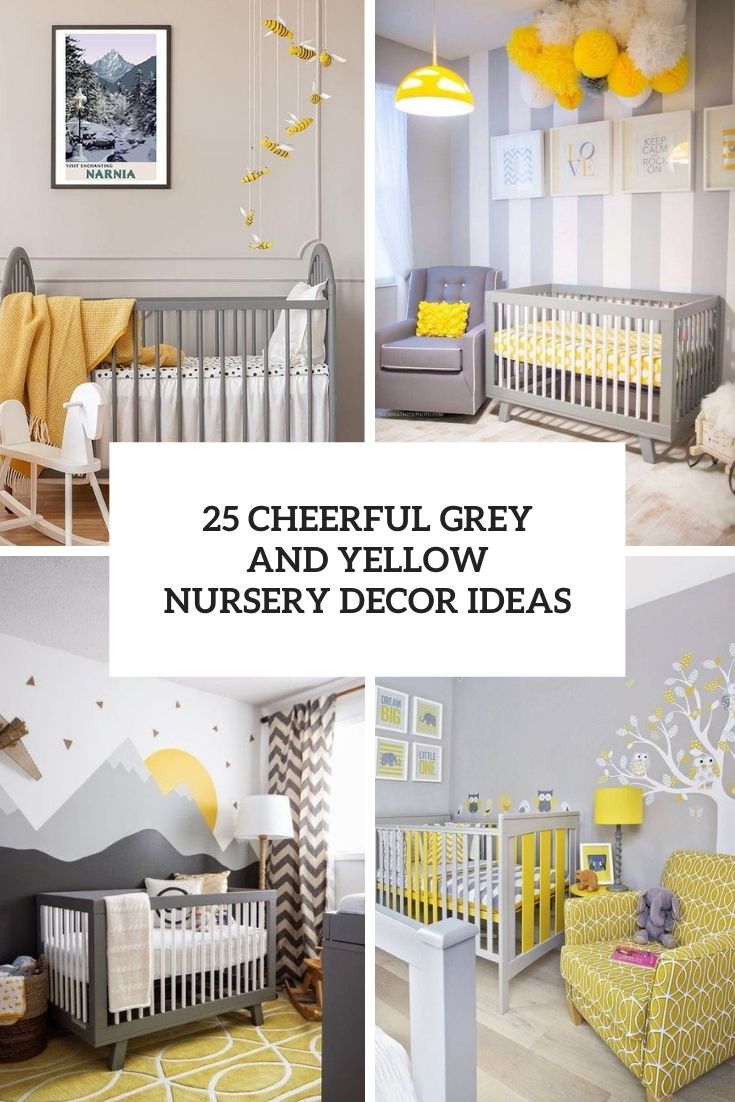cheerful grey and yellow nursery decor ideas