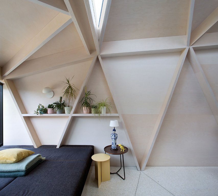 Geometry is another way the designer gave a fresh feel to the rooms