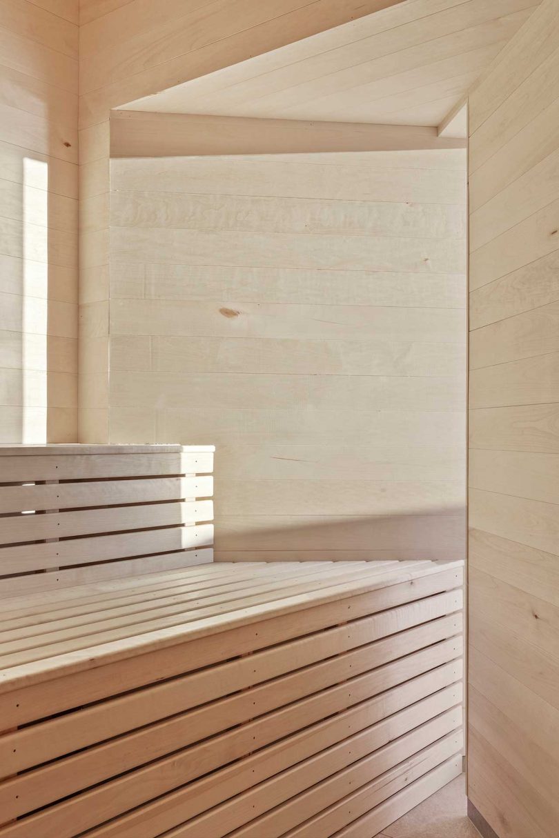 There's a sauna here to stay warm and relax