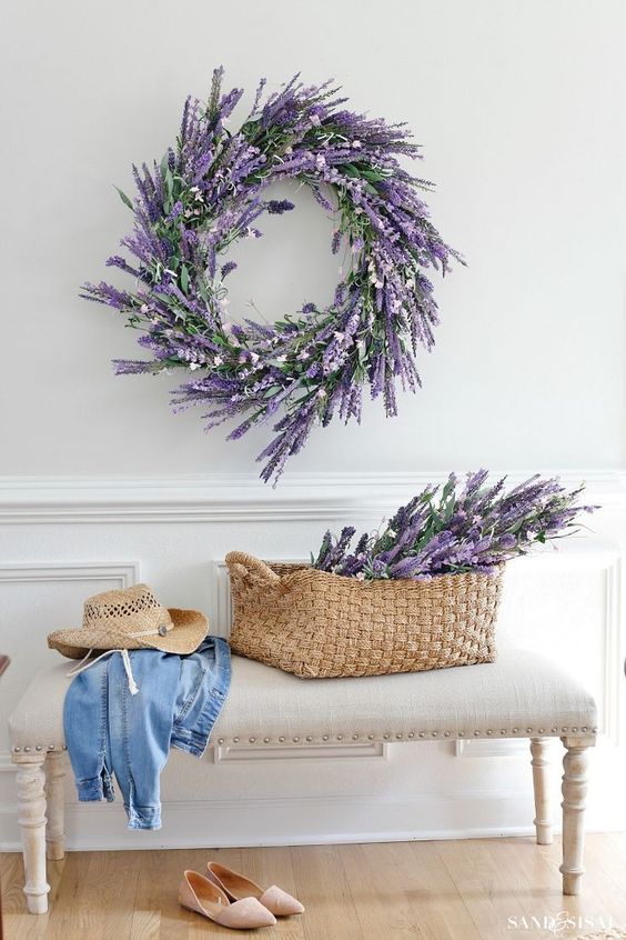 02 a beautiful lavender and greenery wreath will work for both a spring and a summer space and is a timeless idea