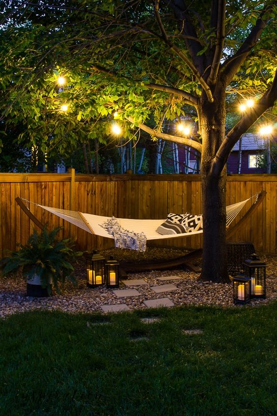 17 string lights and candle lanterns make this space more welcoming and cozy and accent it a lot