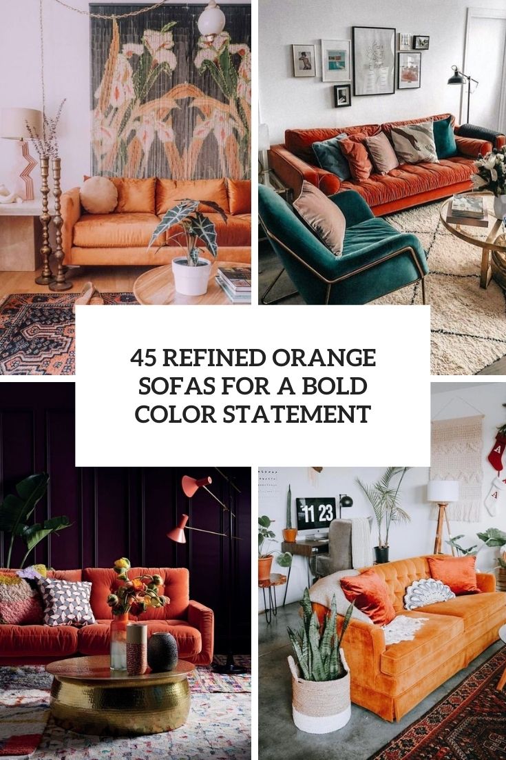 refined orange sofas for a bold color statement