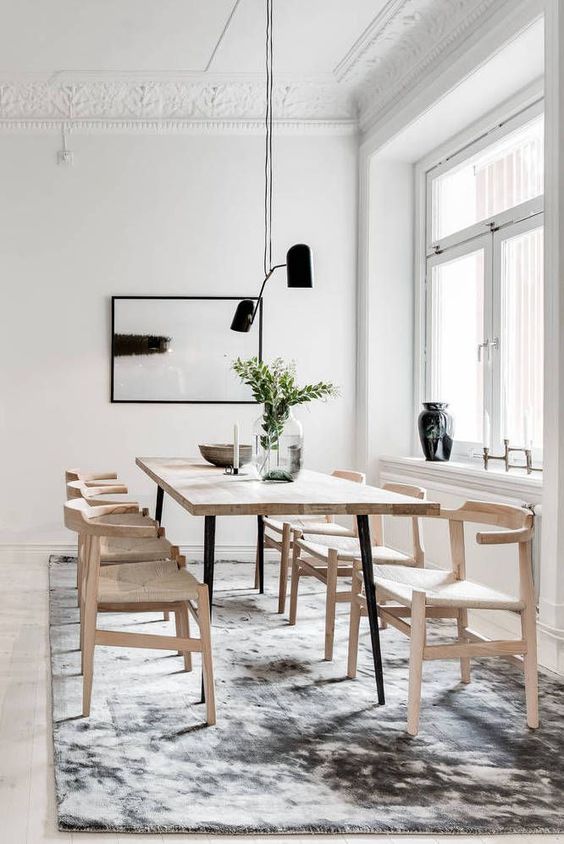 a cozy scandinavian dining space design