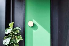 a stylish modern green front door
