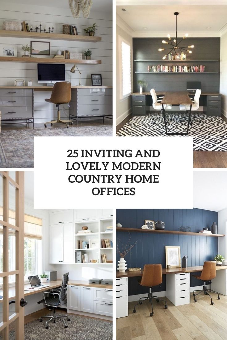 inviting and lovely modern country home offices