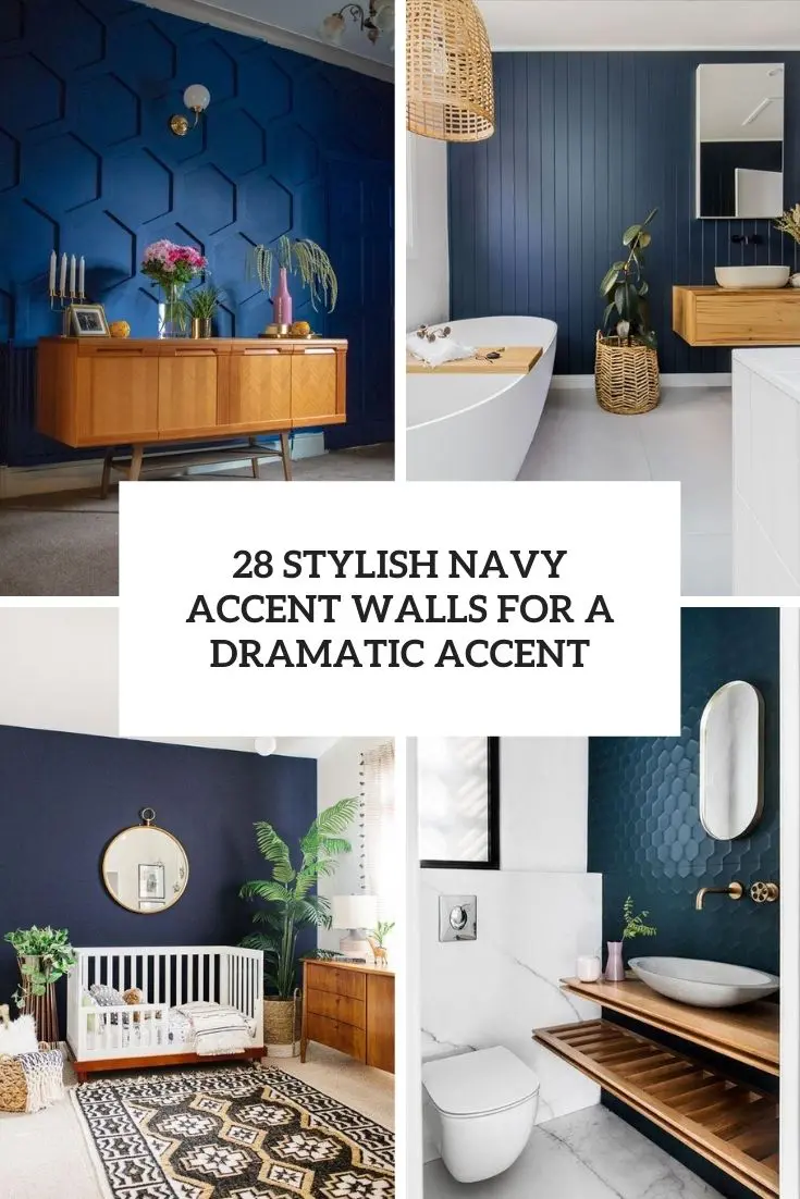 stylish navy accent walls for a dramatic accent