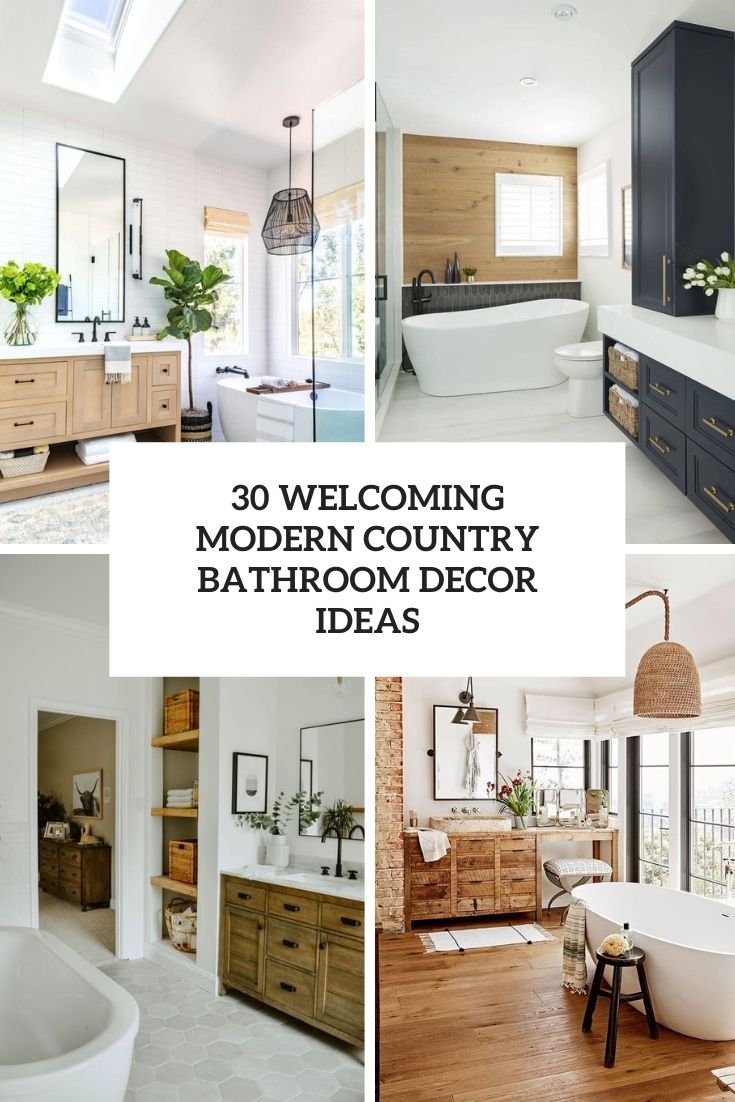welcoming modern country bathroom decor ideas