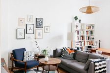 a cute mid-century modern living room design