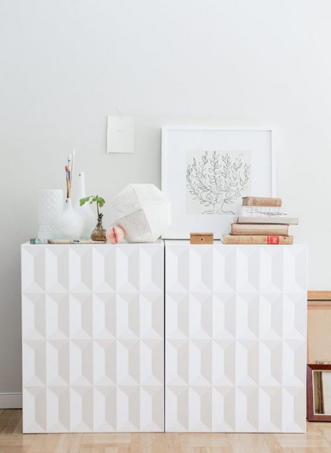 a chic Metod cabinet hack with sculptural doors will fit any contemporary or modern space