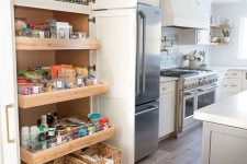 30 a mini pantry with drawers and doors is a lovely idea for those who don’t have enough space for a large one