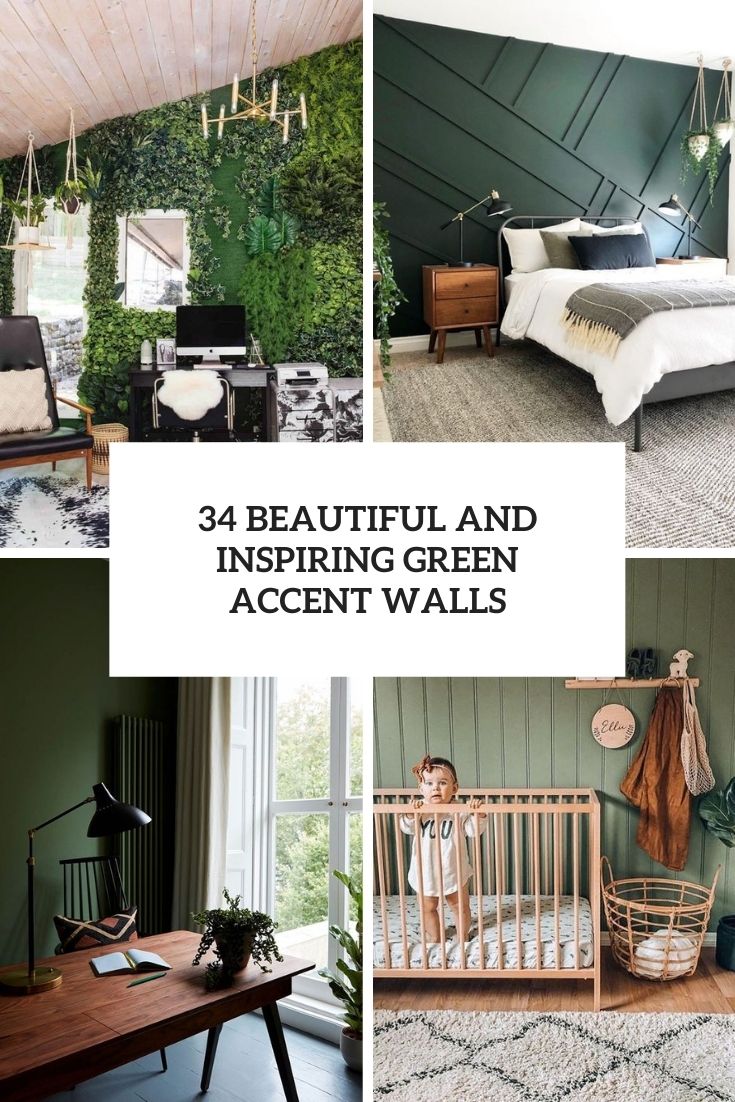 beautiful and inspiring green accent walls