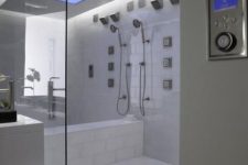 a high tech shower with a thermostat is a cool idea for a millennial bathroom as millennials love technology